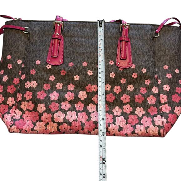 Michael Kors Floral Pink and Grey Cherry Blossom Large Tote - Picture 2 of 11